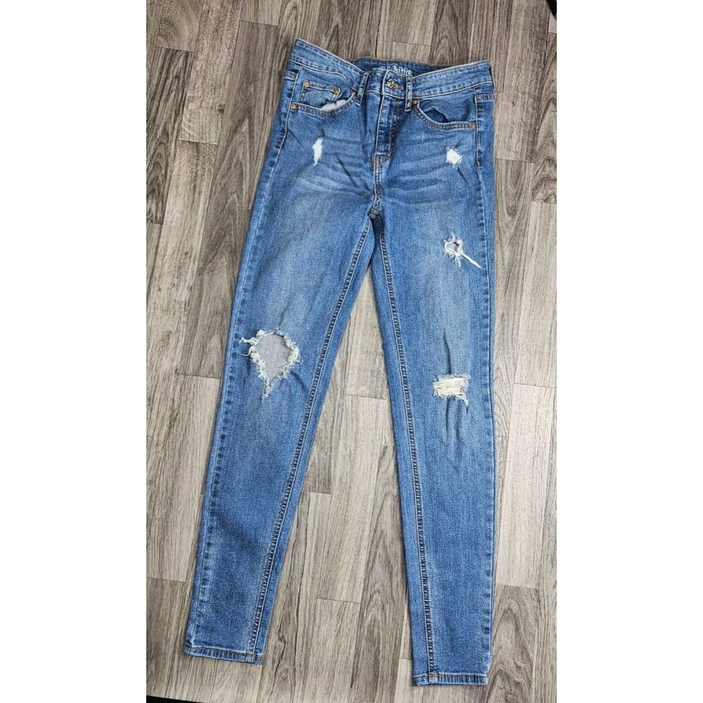 Wild Fable Womens Size 4 High Rise Skinny Distressed Denim Blue Jeans